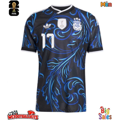 Argentina Giuliano Simeone #17 Replica Away Stadium Shirt World Cup 2026 Short Sleeve